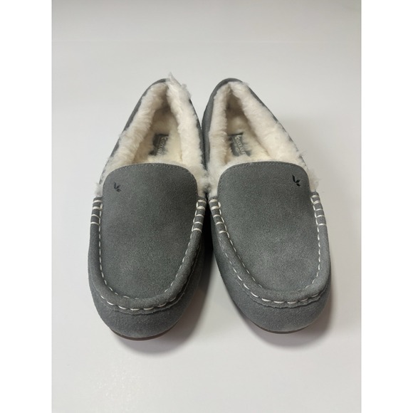 Koolaburra Shoes - Koolaburra by UGG Lezly Wild Dove Gray Womens Suede Faux Fur Moccasin Slippers 6